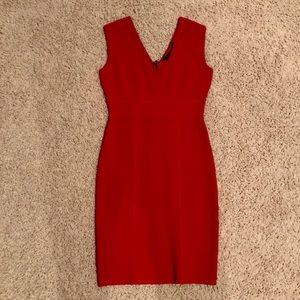 BCBG red form-fitting dress